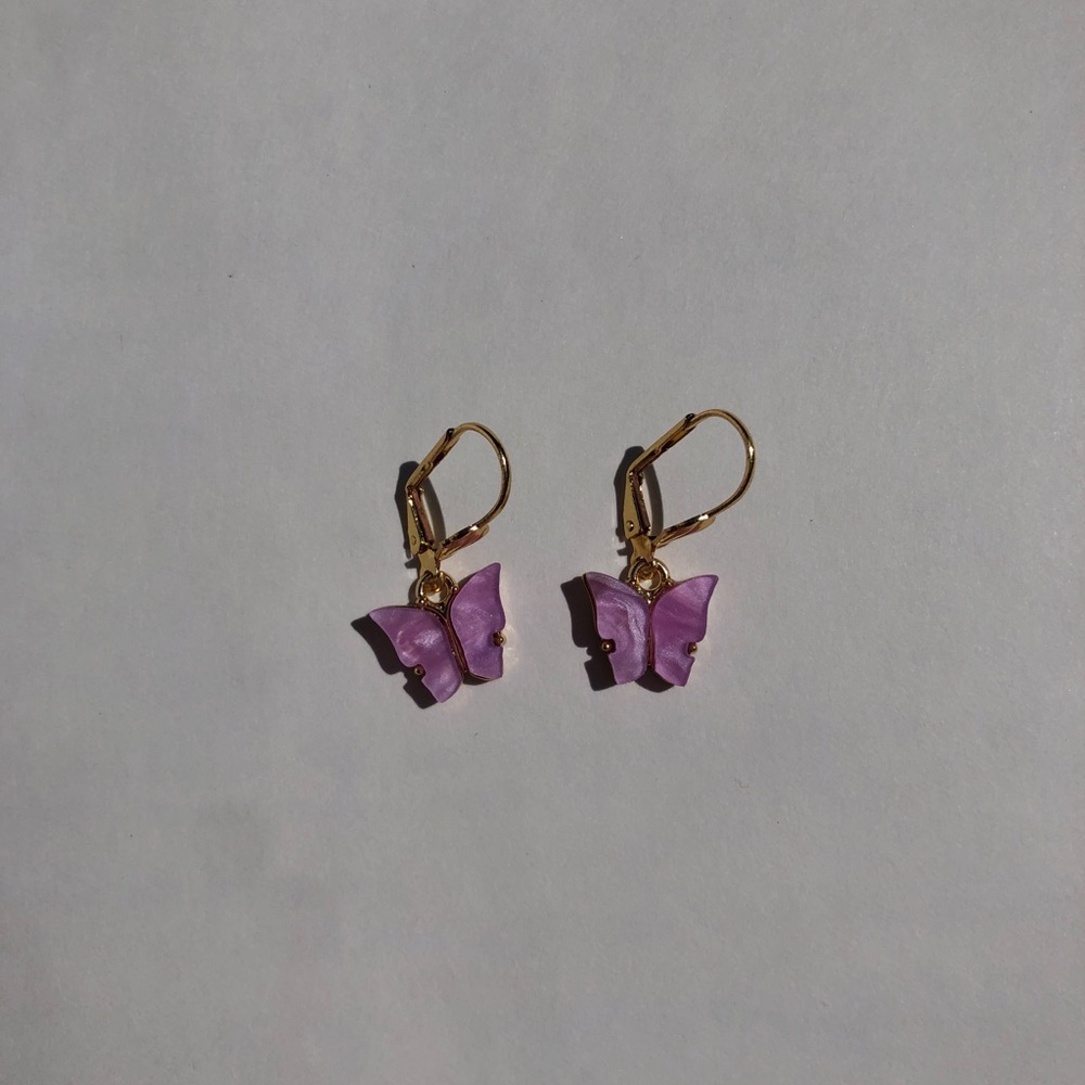 Purple Butterfly Earrings